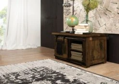 Truhe Mango 76x51x46 Braun Lackiert RAILWAY #434