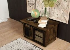 Truhe Mango 76x51x46 Braun Lackiert RAILWAY #434 -Massivmoebel24 09 900 772 3028 03