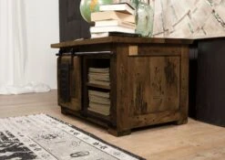 Truhe Mango 76x51x46 Braun Lackiert RAILWAY #434 -Massivmoebel24 09 900 772 3028 04