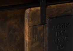 Truhe Mango 76x51x46 Braun Lackiert RAILWAY #434 -Massivmoebel24 09 900 772 3028 07