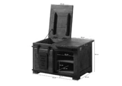 Truhe Mango 76x51x46 Braun Lackiert RAILWAY #434 -Massivmoebel24 09 900 772 3028 08