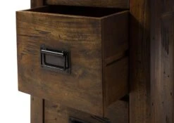 Kommode Mango 50x30x120 Braun Lackiert RAILWAY #481 -Massivmoebel24 09 900 772 3081 05