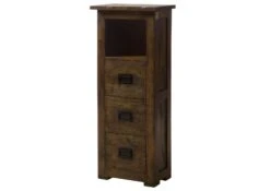 Kommode Mango 50x30x120 Braun Lackiert RAILWAY #481 -Massivmoebel24 09 900 772 3081 09