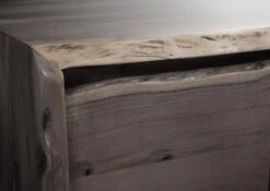 PURE ACACIA #601 Mobiletto In Legno Di Acacia - Laccato / Grigio 70x40x60 -Massivmoebel24 09 900 886 6001 4