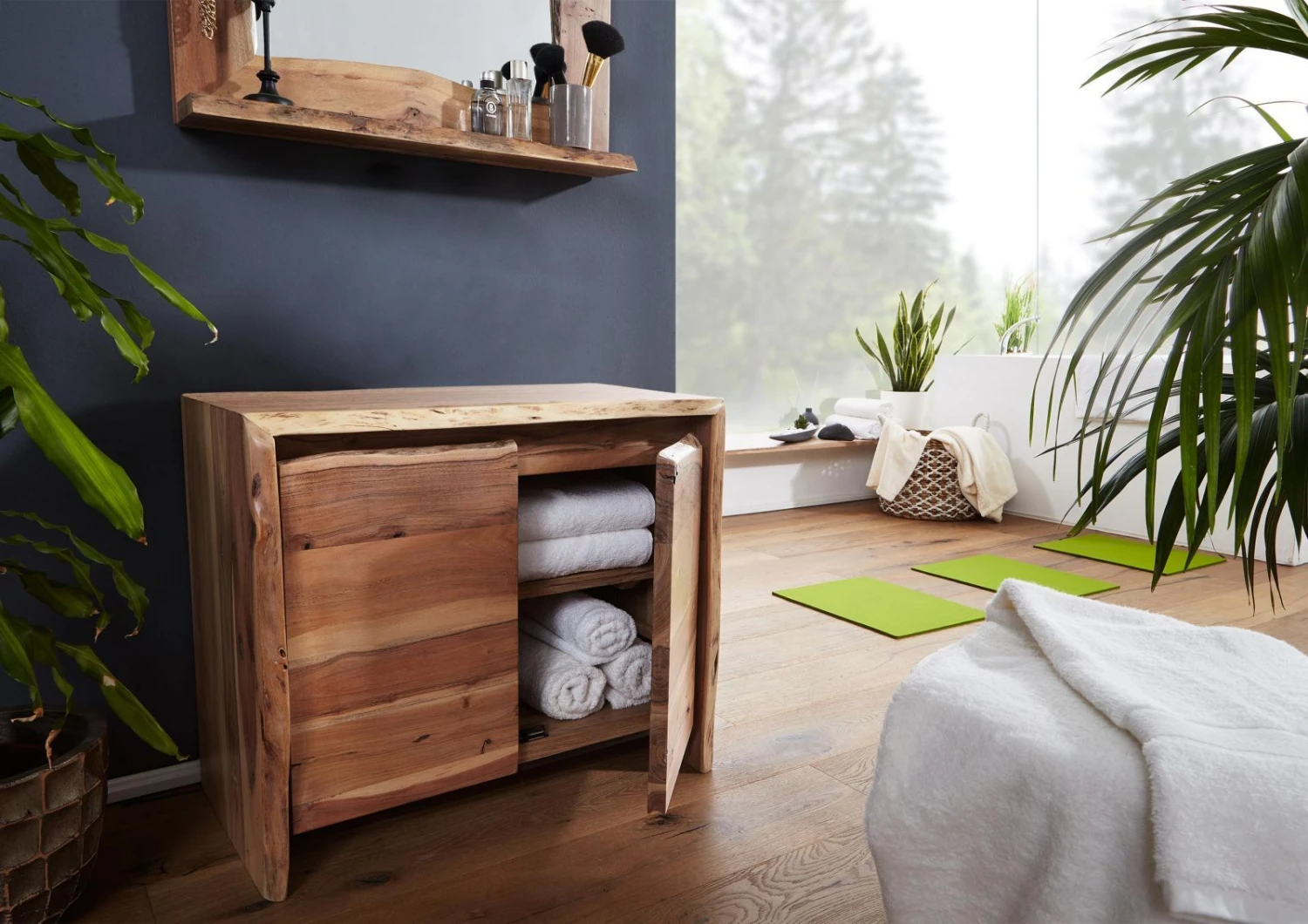 PURE ACACIA #611 Mobiletto In Legno Di Acacia - Laccato / Natur 70x40x60 7 PURE ACACIA #611 Mobiletto In Legno Di Acacia - Laccato / Natur 70x40x60 - immagine 5