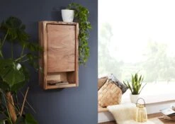 PURE ACACIA #612 Mobiletto Pensile In Legno Di Acacia - Laccato / Natur 40x20x70