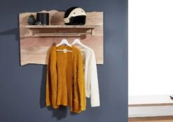 PURE ACACIA #715 Appendiabiti In Legno Di Acacia - Laccato / Natur 100x32x60 -Massivmoebel24 09 900 886 7015 3