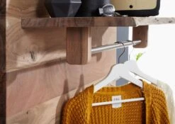 PURE ACACIA #715 Appendiabiti In Legno Di Acacia - Laccato / Natur 100x32x60 -Massivmoebel24 09 900 886 7015 4