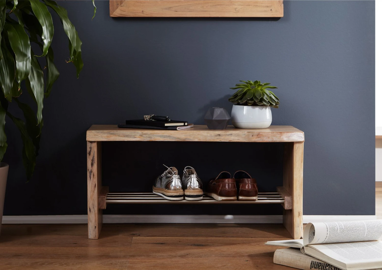 PURE ACACIA #716 Scarpiera In Legno Di Acacia - Laccato / Natur 81x30x40 5 PURE ACACIA #716 Scarpiera In Legno Di Acacia - Laccato / Natur 81x30x40 - immagine 3