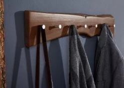 PURE ACACIA #812 Appendiabiti In Legno Di Acacia - Laccato / Marrone 70x5x10 -Massivmoebel24 09 900 886 8012 2