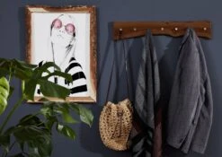 PURE ACACIA #812 Appendiabiti In Legno Di Acacia - Laccato / Marrone 70x5x10 -Massivmoebel24 09 900 886 8012 3