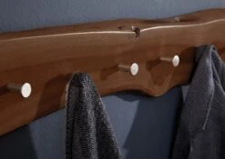 PURE ACACIA #812 Appendiabiti In Legno Di Acacia - Laccato / Marrone 70x5x10 -Massivmoebel24 09 900 886 8012 4