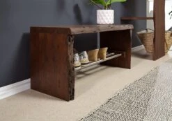 PURE ACACIA #816 Scarpiera In Legno Di Acacia - Laccato / Marrone 81x30x40