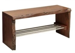 PURE ACACIA #816 Scarpiera In Legno Di Acacia - Laccato / Marrone 81x30x40 -Massivmoebel24 09 900 886 8016 9