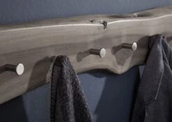 PURE ACACIA #912 Appendiabiti In Legno Di Acacia - Laccato / Grigio 70x5x10 -Massivmoebel24 09 900 886 9012 4