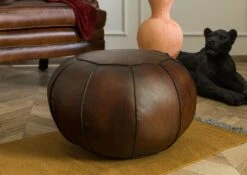 Sgabello 58x58x38 Marrone CHESTERFIELD #19 -Massivmoebel24 09 900 890 0019 3