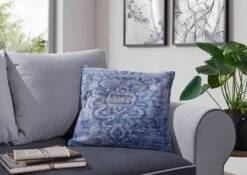 BOSTON Cuscino In Stile Vintage - Blu 50x50x10