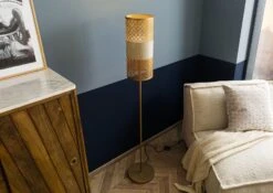 Lampada Da Terra 25x25x152 Color Oro LOS ANGELES #83 -Massivmoebel24 09 916 891 0083 03