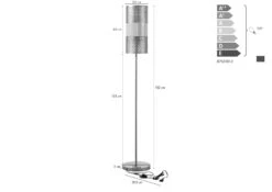 Lampada Da Terra 25x25x152 Color Oro LOS ANGELES #83 -Massivmoebel24 09 916 891 0083 08