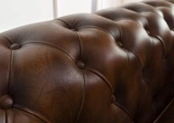 CHESTERFIELD #104 Divano 4 Posti - Vera Pelle / Marrone 274x82x75 -Massivmoebel24 09 920 890 1004 4