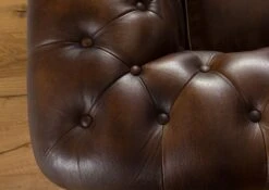 CHESTERFIELD #104 Divano 4 Posti - Vera Pelle / Marrone 274x82x75 -Massivmoebel24 09 920 890 1004 6
