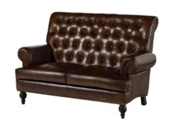 CHESTERFIELD #106 Divano 2 Posti - Vera Pelle / Marrone 140x84x94 19 CHESTERFIELD #106 Divano 2 Posti - Vera Pelle / Marrone 140x84x94 -Massivmoebel24 09 920 890 1006 9
