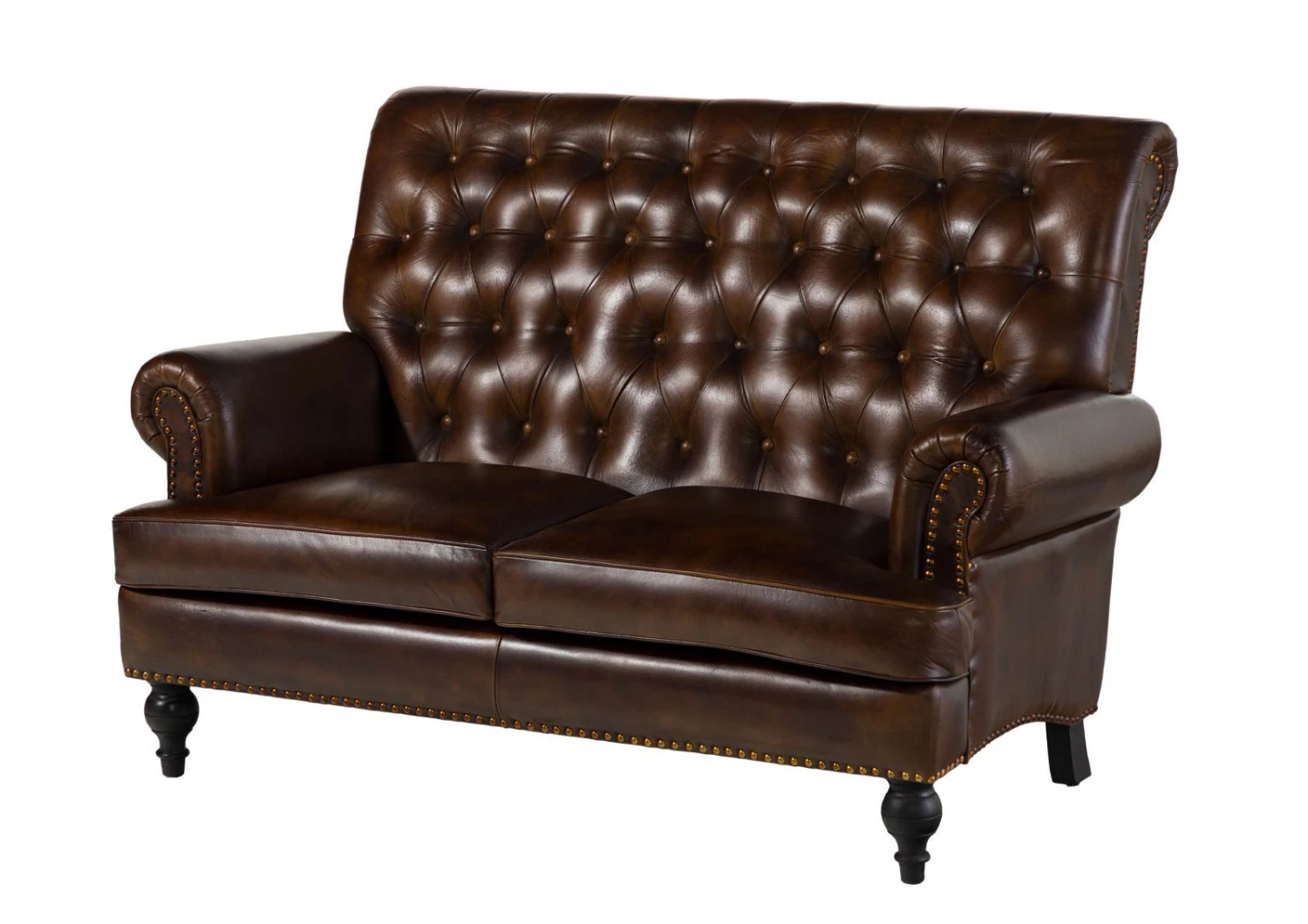 CHESTERFIELD #106 Divano 2 Posti - Vera Pelle / Marrone 140x84x94 11 CHESTERFIELD #106 Divano 2 Posti - Vera Pelle / Marrone 140x84x94 - immagine 9