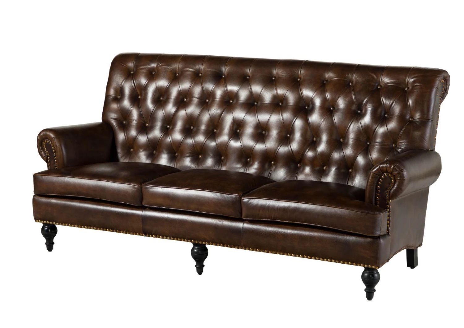 CHESTERFIELD #107 Divano 3 Posti - Vera Pelle / Marrone 196x84x94 10 CHESTERFIELD #107 Divano 3 Posti - Vera Pelle / Marrone 196x84x94 - immagine 8
