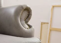 CHESTERFIELD #201 Poltrona In Vera Pelle - Grigio 88x80x108 -Massivmoebel24 09 920 890 2001 6