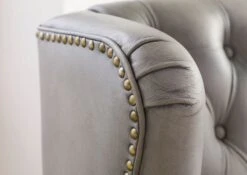 CHESTERFIELD #201 Poltrona In Vera Pelle - Grigio 88x80x108 -Massivmoebel24 09 920 890 2001 7