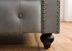 CHESTERFIELD #202 Poltrona - Vera Pelle / Grigio 105x82x75 -Massivmoebel24 09 920 890 2020 6