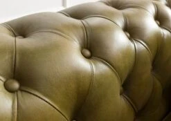 CHESTERFIELD #302 Divano 2 Posti - Vera Pelle / Verde 158x82x75 -Massivmoebel24 09 920 890 3002 5