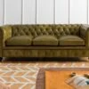 CHESTERFIELD #303 Divano 3 Posti - Vera Pelle / Verde 216x82x75 2 CHESTERFIELD #303 Divano 3 Posti - Vera Pelle / Verde 216x82x75 -Massivmoebel24 09 920 890 3003 1