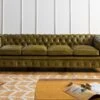 CHESTERFIELD #304 Divano 4 Posti - Vera Pelle / Verde 274x82x75 -Massivmoebel24 09 920 890 3004 1