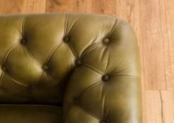 CHESTERFIELD #302 Divano 2 Posti - Vera Pelle / Verde 158x82x75 -Massivmoebel24 09 920 890 3004 4