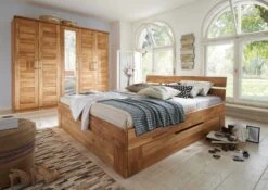 KONSTANZ #800 Letto Matrimoniale In Legno Di Quercia Selvatica - Oliato 140x200