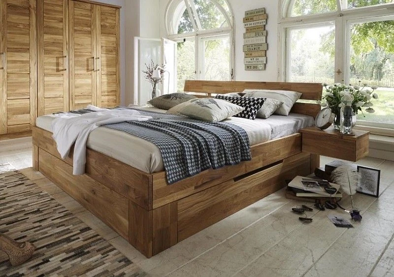 KONSTANZ #800 Letto Matrimoniale In Legno Di Quercia Selvatica - Oliato 140x200 4 KONSTANZ #800 Letto Matrimoniale In Legno Di Quercia Selvatica - Oliato 140x200 - immagine 2