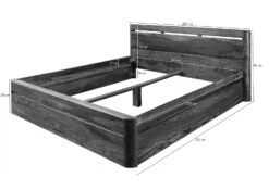 TORONTO #253 Letto Matrimoniale In Legno Di Sheesham - Cerato / Noce 180x200 -Massivmoebel24 180er 1