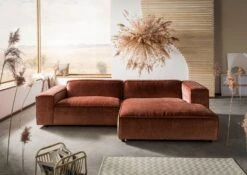 VALENCIA Divano Angolare - Stoffa / Rame 279x164x69