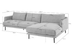 TRIENT Ecksofa 285x161x81 Polyester Grau -Massivmoebel24 31 920 100 0010 8 2