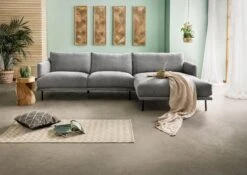 TRIENT Ecksofa 285x161x81 Polyester Grau