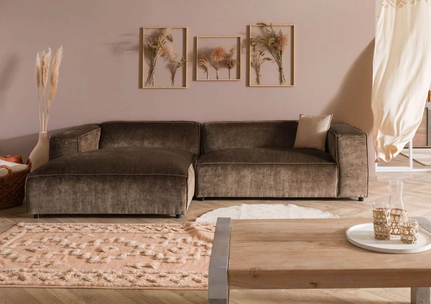 VALENCIA Divano Angolare - Stoffa / Taupe 304x164x69 3 VALENCIA Divano Angolare - Stoffa / Taupe 304x164x69