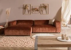 VALENCIA Divano Angolare - Stoffa / Rame 304x164x69