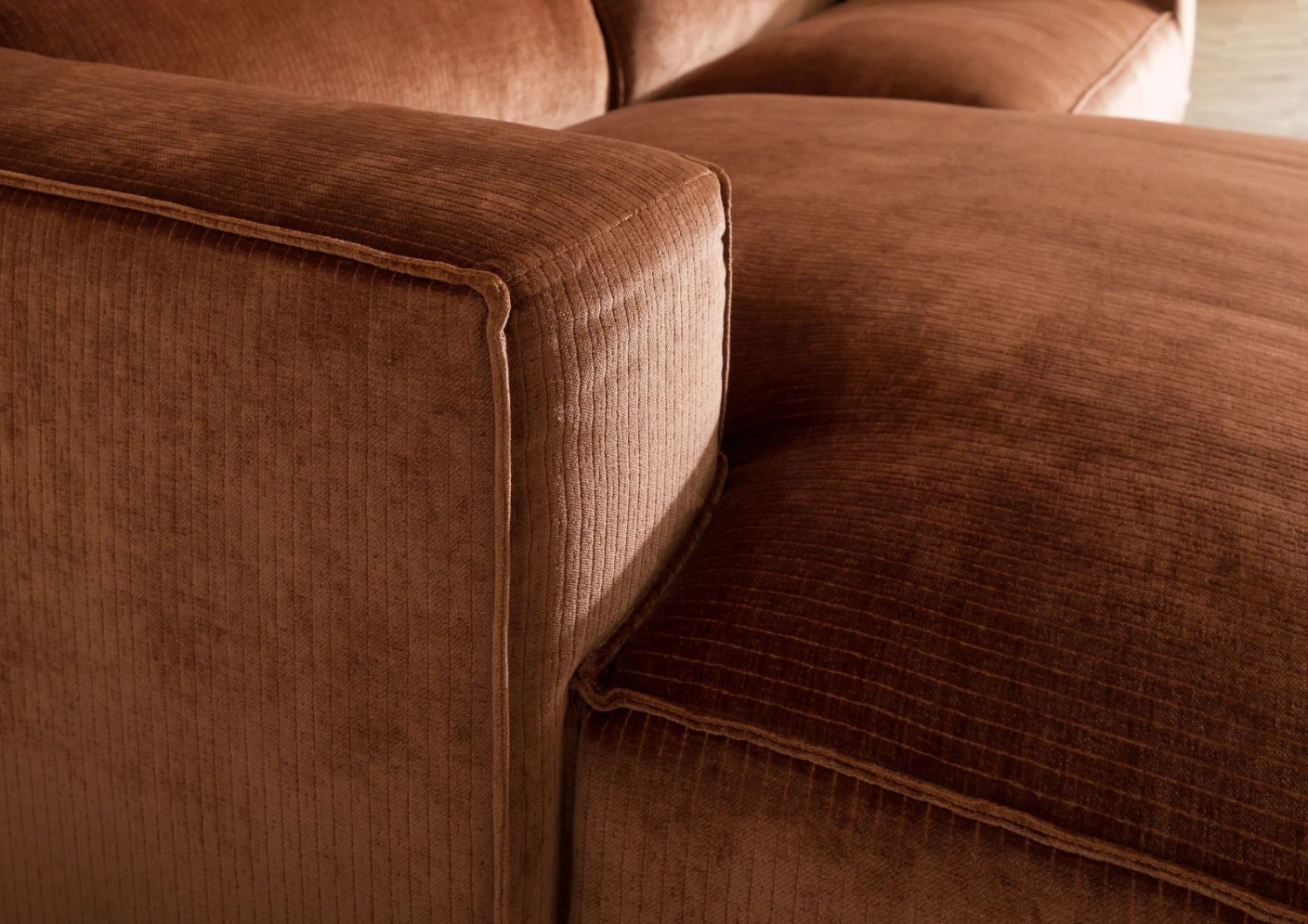 VALENCIA Divano Angolare - Stoffa / Rame 304x164x69 7 VALENCIA Divano Angolare - Stoffa / Rame 304x164x69 - immagine 5