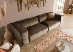 VALENCIA Divano 3 Posti - Stoffa / Taupe 286x103x69 -Massivmoebel24 31 920 100 0020 02