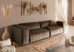 VALENCIA Divano 3 Posti - Stoffa / Taupe 286x103x69 -Massivmoebel24 31 920 100 0020 03