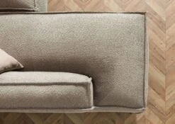 RAVENNA Divano Angolare Con Poggia Piedi - Stoffa / Taupe 285x220x79 -Massivmoebel24 31 920 100 0022 04 1