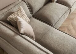 RAVENNA Divano Angolare Con Poggia Piedi - Stoffa / Taupe 285x220x79 -Massivmoebel24 31 920 100 0022 05 1