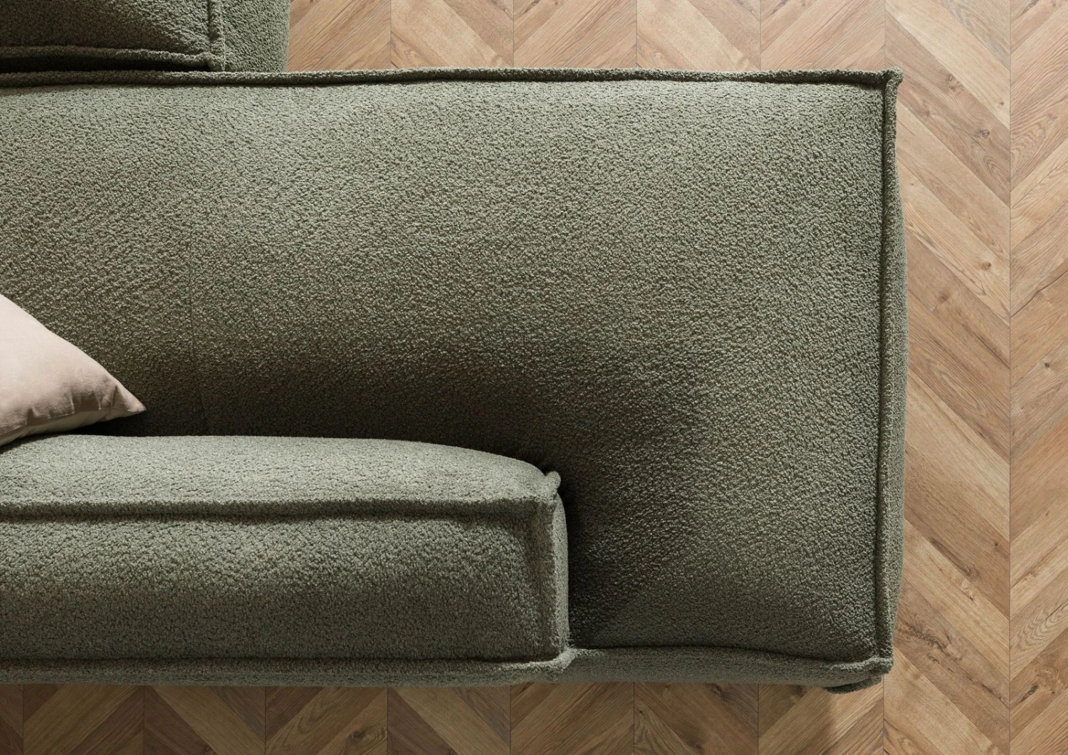 RAVENNA Divano Angolare Con Poggia Piedi - Stoffa / Verde 195x220x79 6 RAVENNA Divano Angolare Con Poggia Piedi - Stoffa / Verde 195x220x79 - immagine 4