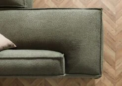 RAVENNA Divano Angolare Con Poggia Piedi - Stoffa / Verde 285x220x79 -Massivmoebel24 31 920 100 0023 04